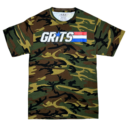 GRITS: Real Southern Hero – Camo Tee