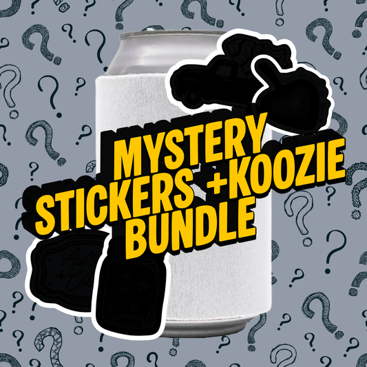 Mystery Sticker + Koozie Bundle