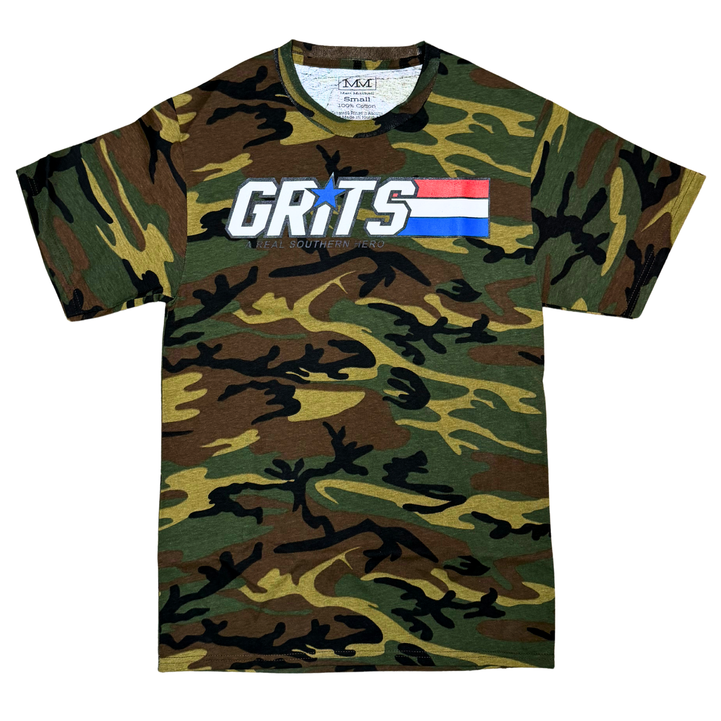 GRITS: Real Southern Hero – Camo Tee