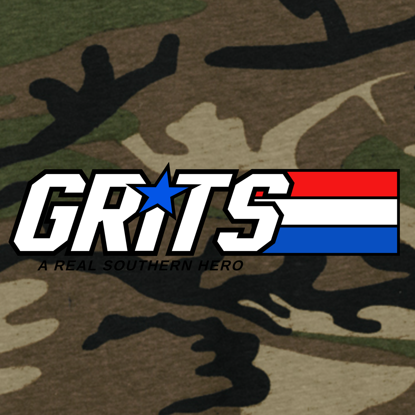 GRITS: Real Southern Hero – Camo Tee